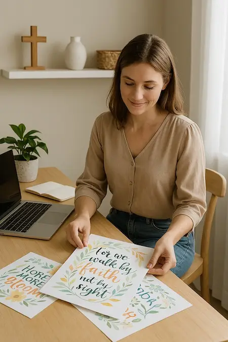 christian woman printable wall art