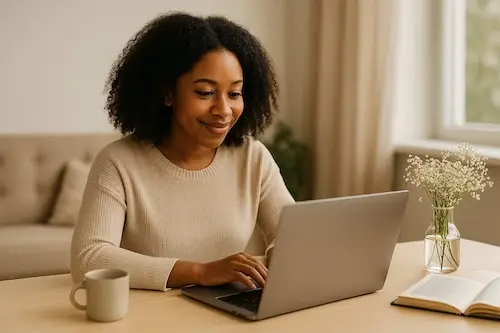 christian woman sending daily devotionals