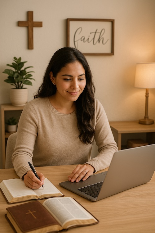 christian woman creating prayer journaling course.jpg