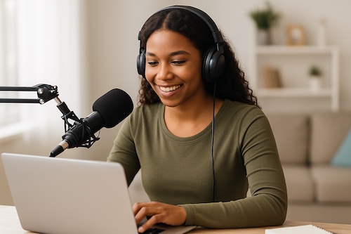 christian woman podcasting for teen girls