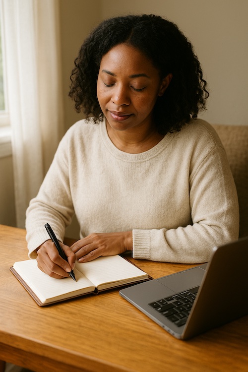 christian woman writing holy spirit encouragement blog.jpg