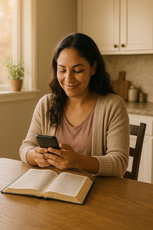 simple hosting for christian women sending morning devotional text messages