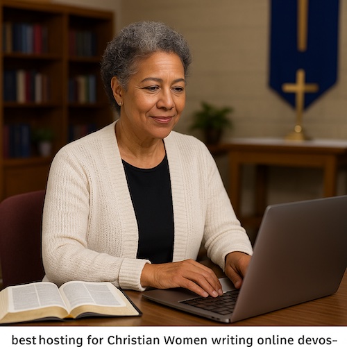 african american woman writing devotions in church office