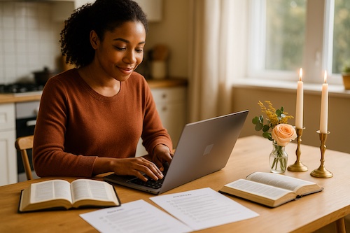 african american woman prepping sabbath email devotions printable checklists friday kitchen