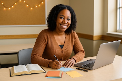 african american woman prepping teen verse of the week printable cards church youth room