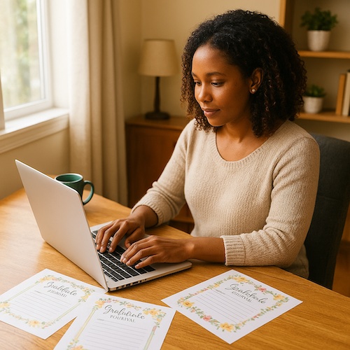 gratitude journal printable packs women home office