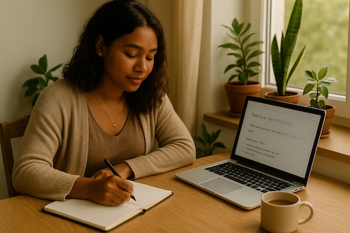 faith over fear printable studies woman writing