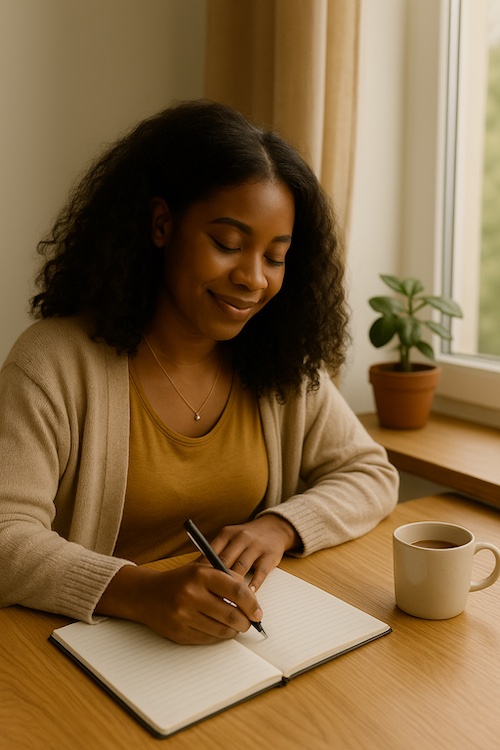 monthly joy renewal devotional emails woman laptop