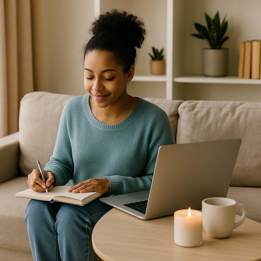 new year new word devotional email campaigns woman desk