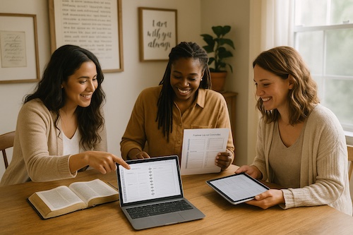 reliable hosting scripture based digital planners women team reviewing