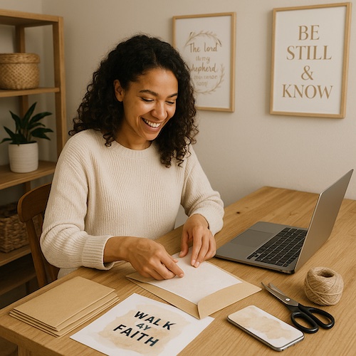 simple hosting faith inspired affirmation wallpapers woman packaging