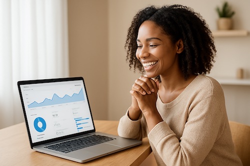 scalahosting review christian woman analytics dashboard