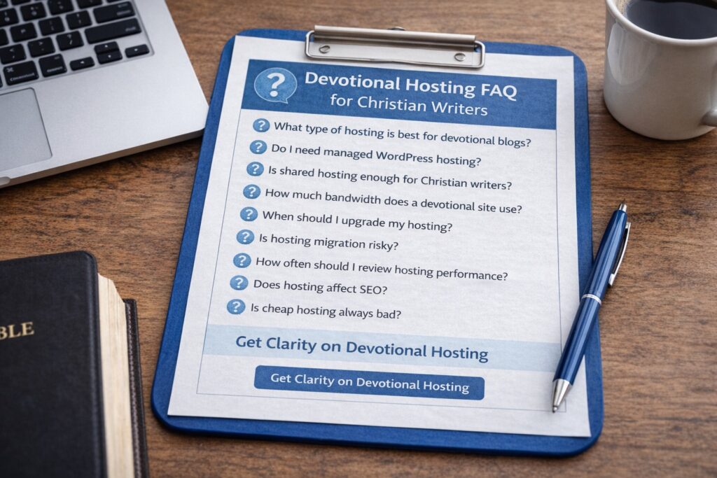 devotional hosting faq for christian writers