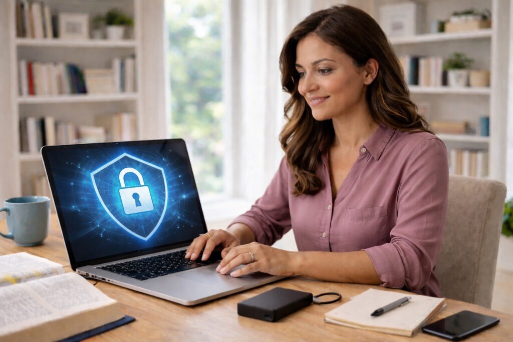 secure hosting for christian devotional writers home office protection