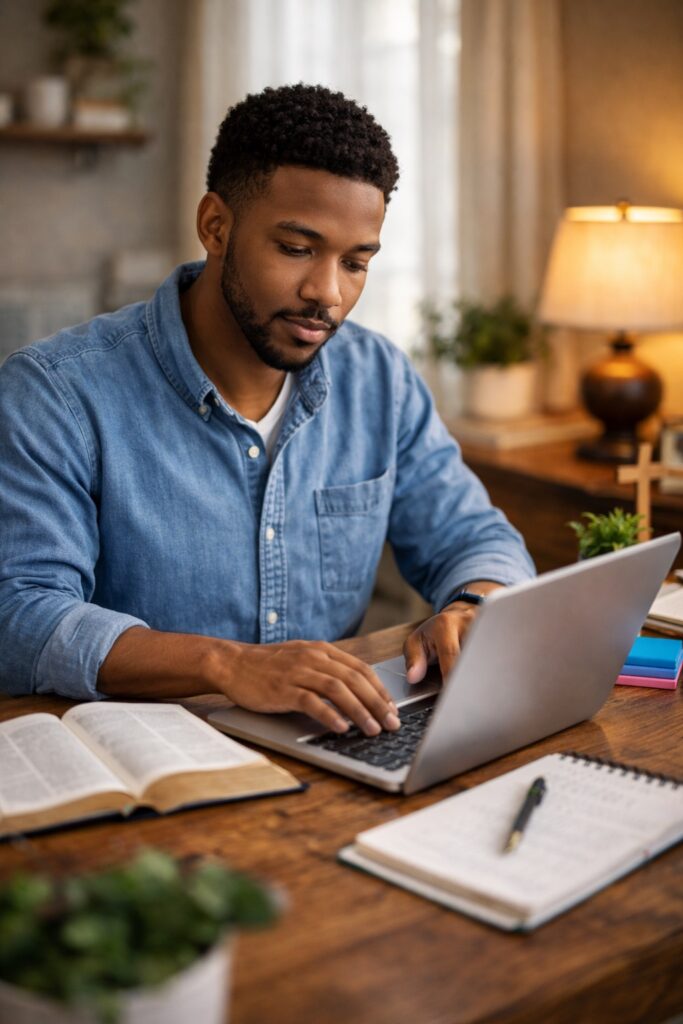 christian blogging mistakes man working on faith blog