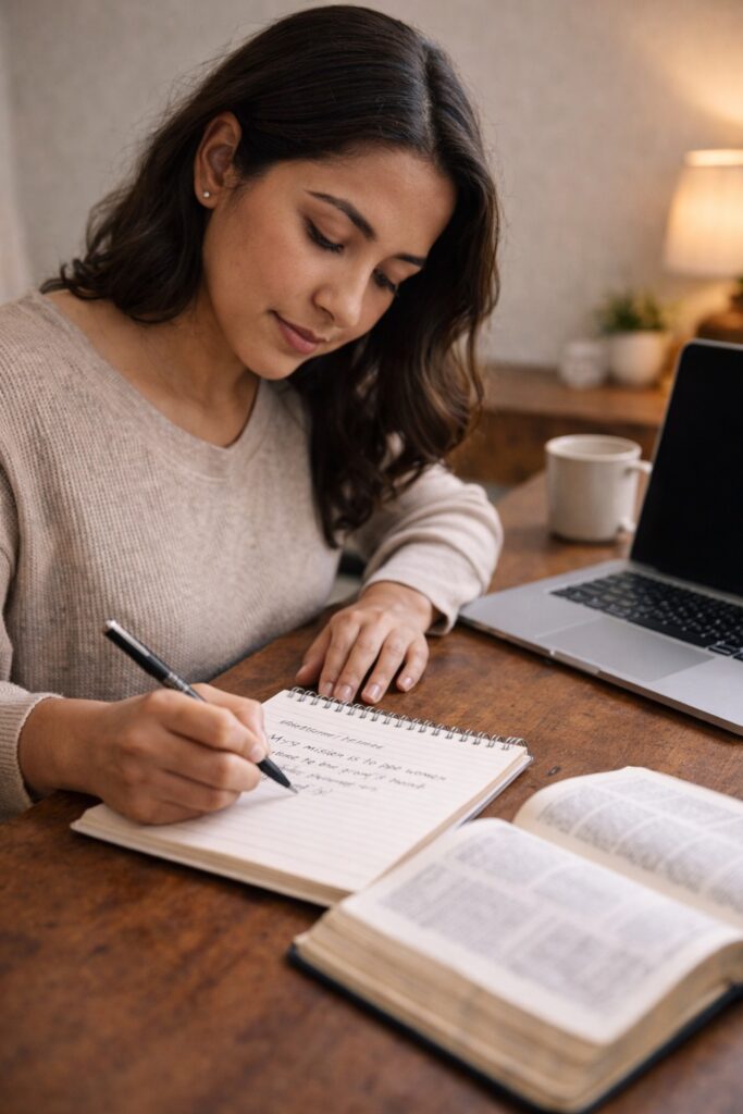 creating mission statement christian blog woman writing purpose