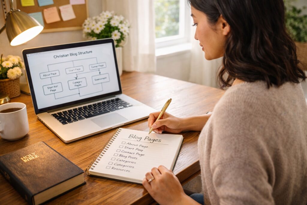 essential pages christian blog structure planning