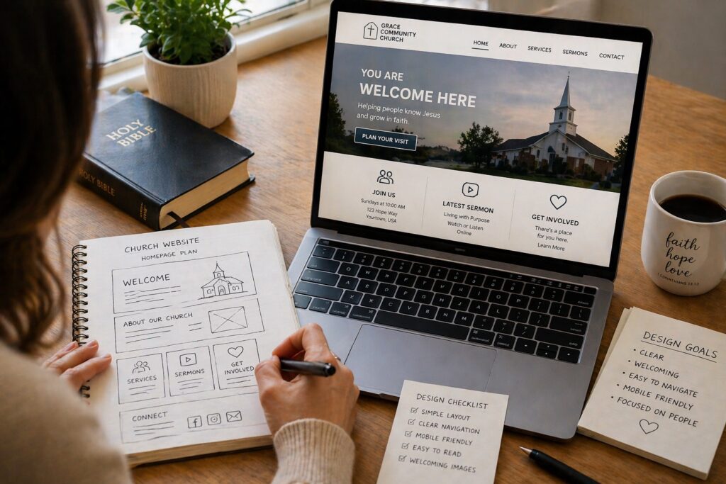 church website design best practices layout planning