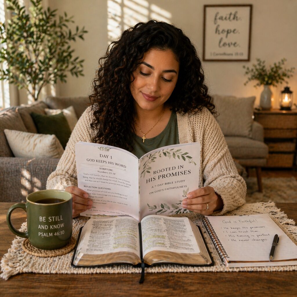 creating digital bible study guides middle eastern woman home study