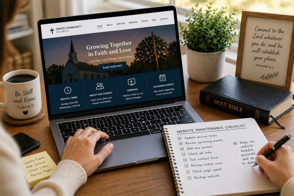 maintaining church website long term laptop update checklist