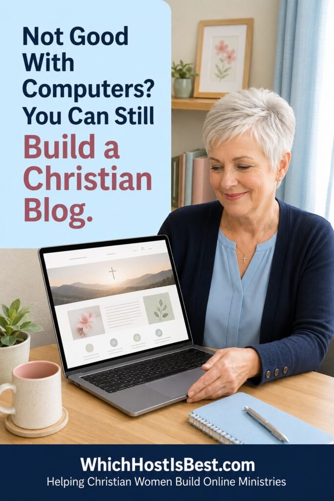 Christian woman learning how to build her own Christian blog without technical experience