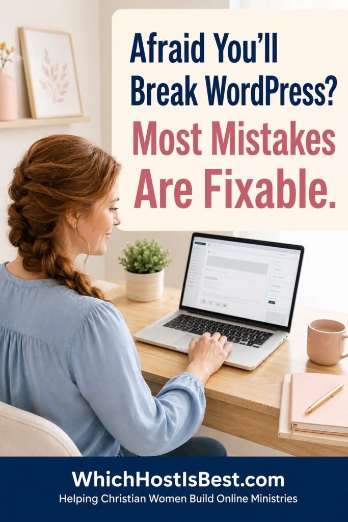 Christian woman learning that most WordPress beginner mistakes are fixable